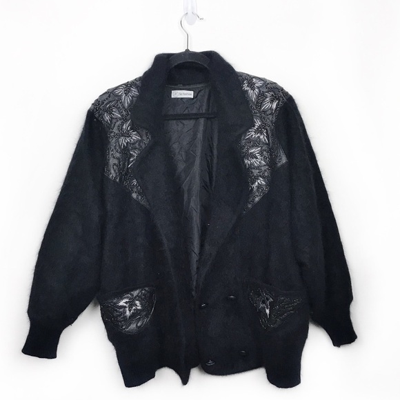 Black Angora Western Style Jacket - Picture 2 of 13